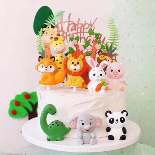 Animal Cake Decor Cake Topper Safari Jungle Animal Birthday Party Decor Kids Favor Woodland Party Baby Shower Dessert Decorating