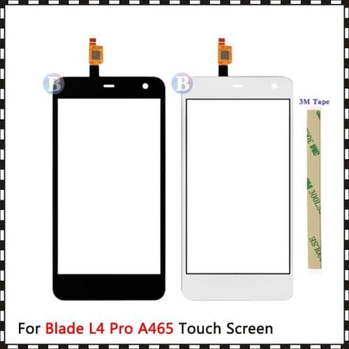 High Quality 5.0" For ZTE Blade L4 Pro A465 and A475 Touch Screen Digitizer Sensor Front Glass Lens Panel Black White+Tracking
