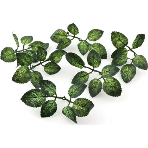 Wholesale 10pcs Leaves Green Artificial Leaf Flower For Wedding Home Decoration Foliage DIY Scrapbooking Craft Fake Flowers