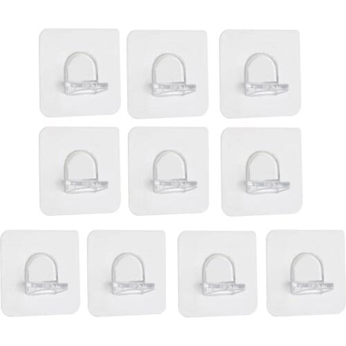 10PCS Closet Shelf Holder Support Hook Layered Partition Angle Bracket Self-adhesive Organizer Hanging Wall Wardrobe Board Rack