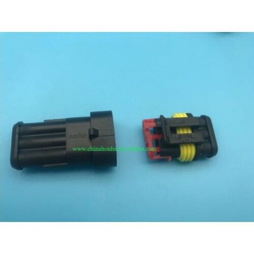 100pcs waterproof automotive Wire Connector Plug 3Pin Electrical Car Motorcycle HID plug PA66 DJ7031-1.5-11/21 282105-1/282087-1