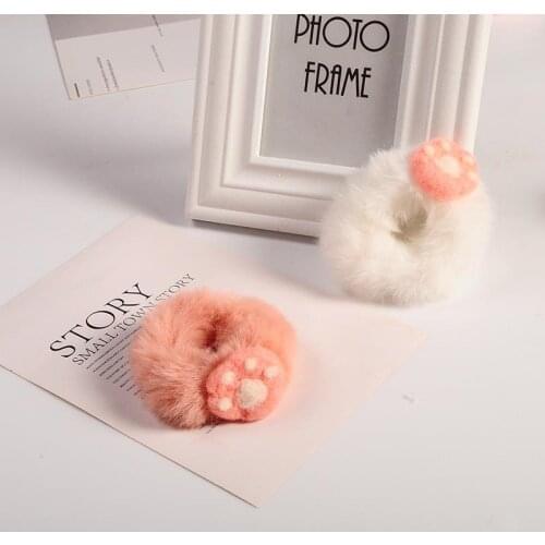 20 PCS/lot Sweet Hair Rope Elastic Rubber Band Gum Ponytail Holder Cartoon Bear Ears Hair Scrunchies for Girl Woman