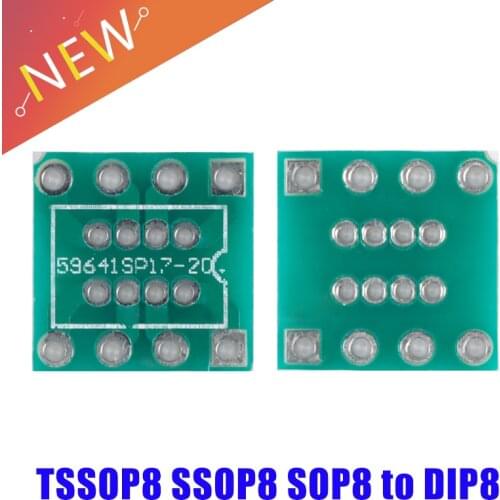 20PCS SOP8 turn DIP8 / SMD to DIP IC adapter Socket SOP8/TSSOP8/SOIC8/SSOP8 Board TO DIP Adapter Converter Plate 0.65mm 1.27mm