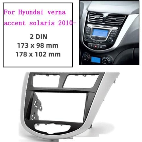 2din Car Refitting Radio Fascia Frame Panel DVD Trim Kit for HYUNDAI I-25 I25 Accent Solaris Verna 2010- Dash Stereo Interface