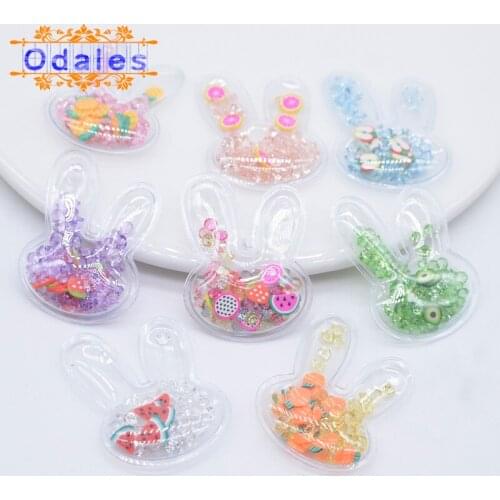32Pcs/lots Rabbit Appliques Mini Fruits Slice & Crystal Patches for BB Clips Baby Shoes Sticker Kids Headwear Diamonds Accessory