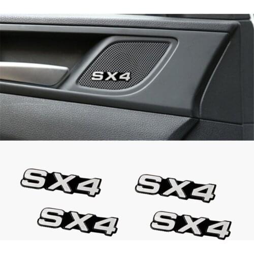 4pcs car audio decorate 3D Aluminum Badge Emblem Sticker For Suzuki SX4 S-cross Accessories Car Styling
