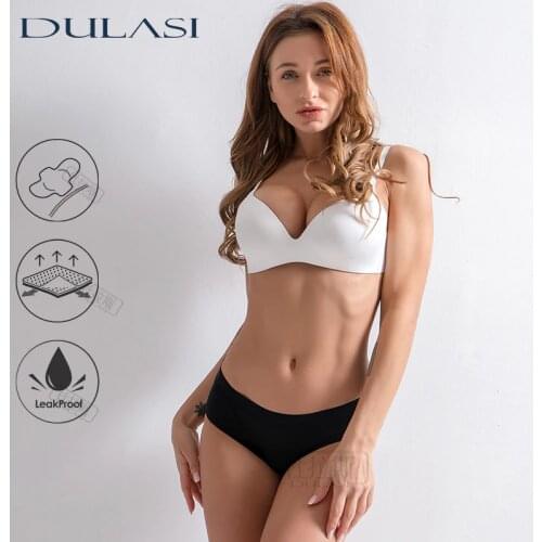 4-Layer Leakproof Menstrual Underwear Women Panties Waterproof Bamboo Heavy Absorbency Period Briefs Incontinence Dropshipping