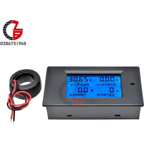 50A/100A AC 80-260V/DC 6.5-100V Digital Voltmeter Ammeter Wattmeter Power Energy Meter 12V 24V 110V 220V Volt Tester Detector