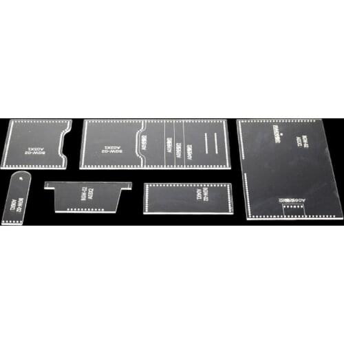 6pc Wallet Template Acrylic Stencil Template Set Sewing Leather Handicraft