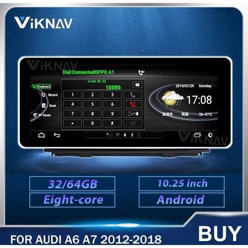 10.25 Inch Auto stereo Touch Screen Car Radio GPS Navigation Android 2 Din for Audi A6 A7 2012-2018 Multimedia Player