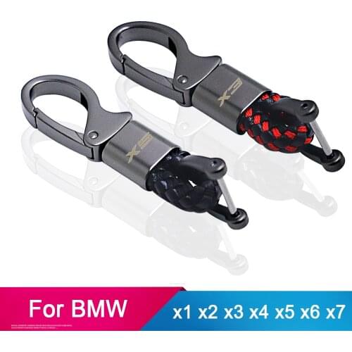 Car key chain metal leather for BMW X1 X3 X4 X5 X6 G01 F15 F16 F49 F86 F85 G05 G08 F48 F25 F26 E84 E83 E71 E70 E72 f39 key ring
