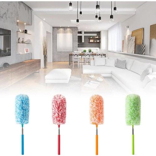 Cars Home Cleaner Extendable Feather Duster With Telescopic Pole Stainless Steel Microfiber Duster For Cleaning Cobweb