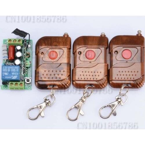 AC220V 1CH 10A RF Wireless Remote Control Switch Light Lamp LED SMD A ON B OFF 1Receiver&3Transmitter