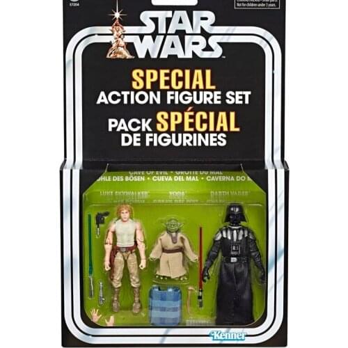 3Pcs/set Hasbro Star Wars 3.75 Inch Luke Skywalker Darth Vader Yoda Master Action Figures Dolls Model Collection for Kids Gift