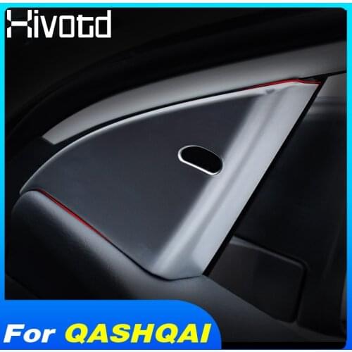 Hivotd For Nissan Qashqai j11 Dualis 2019 Car Front Door Window Inner Triangle A Colum Stickers Trim Interior Moulding Accessory