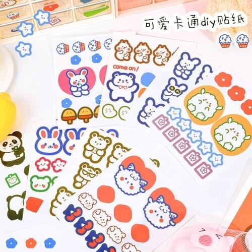 Kawaii Cute Stickers Aesthetic Stickers for DIY Scrapbooking Diary Planner Laptop Material Stationery Decorative Journal Sticker