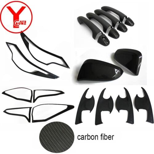 Carbon Fiber body kit For Toyota Fortuner AN160 HILUX SW4 2015 2016 2017 headlight mirror door handle cover accessories YCSUNZ