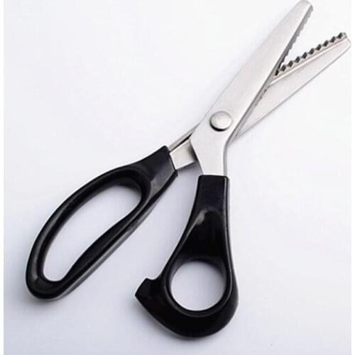 1pcs 25cm Professional Stainless Steel Dressmaking Sewing Craft Scissors Zig Zag Fabric Decorative Edge Tool