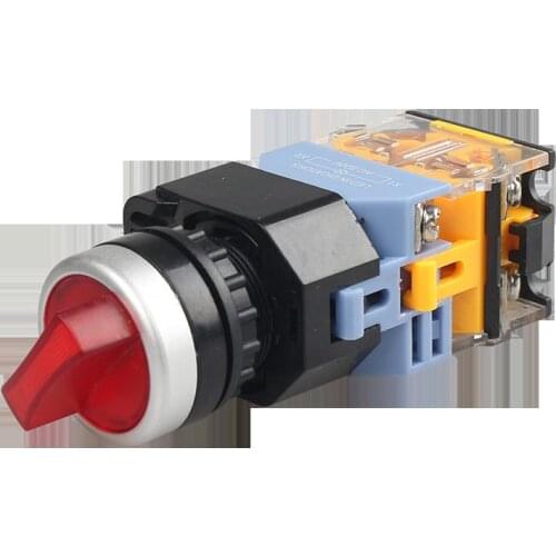 LA38-11XD/22 2/3 Positon Rotary Push Buton Switch With Lamp Switch AC220V DC24V