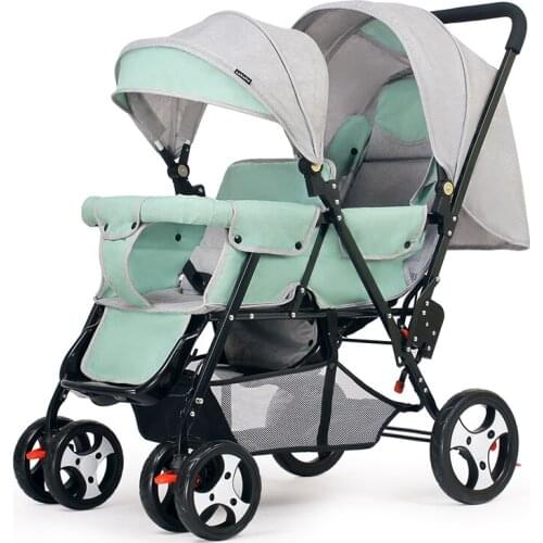 Light Weight Twin Baby Stroller Newborn Twins Double Umbrella Stroller Can Sit and Lie Baby Carriage Infant Pram Travel Carts
