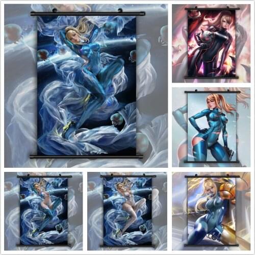METROID Samus Aran Anime manga wall Poster Scroll