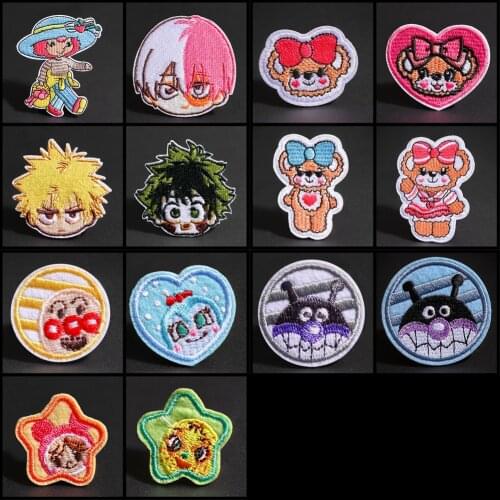 Cartoon animal Bear, clown, Penguin embroidered patches for clothes DIY appliques boy girl clothes stickers iron patches badges