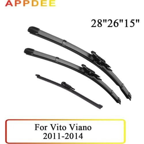 APPDEE Wiper Front & Rear Wiper Blades Set For Mercedes-Benz Vito Viano W639 2011 2012 2013 2014 Windshield Windscreen 28"26"15"