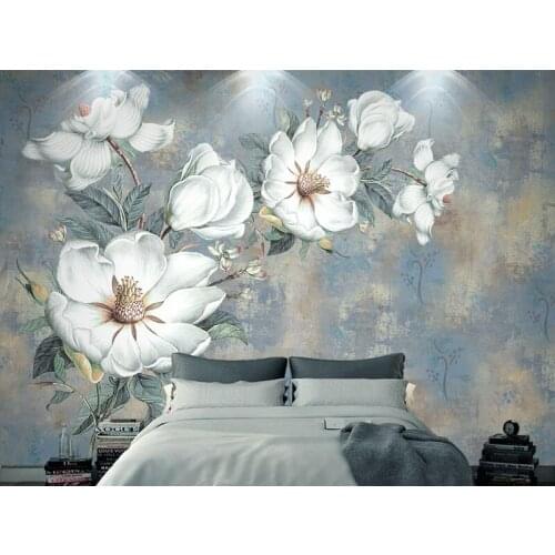 Bacaz embossed 3d Papel Murals White 3d Flower Wallpaper for Bedroom Sofa Background 3d Photo Murals 3d Wall paper 3d stickers