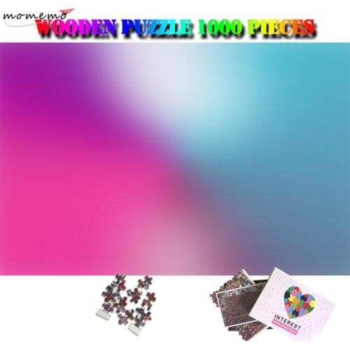 MOMEMO Gradient Color Pattern Puzzles RGB Rainbow Puzzles 1000 Pieces Wooden Jigsaw Puzzles for Adult Assembling Toys