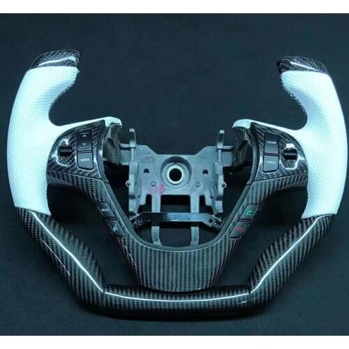 OEM Cuatomized F1 Racing Carbon Fiber Sports Steering Wheel Perforated Leather compatible for Hyundai Rohens Coupe 2012