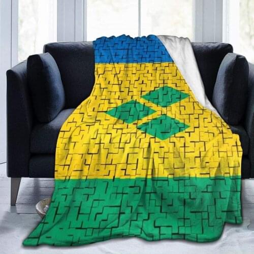 Saint Vincent and The Grenadines Flag Throw Blanket for Couch Soft Lightweight Plush Warm Blankets Perfect for Bed Sofa