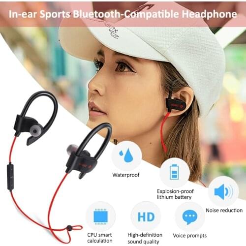 Sports Bluetooth Earphone Wireless BT 5.0 Headphones with Mic In-Ear Headset for Iphone / Samsung/XiaoMi