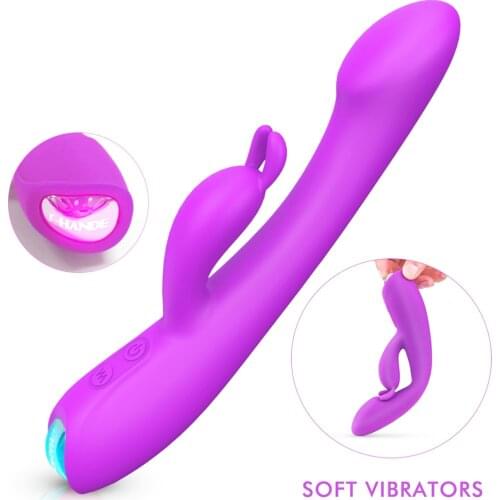 Upgraded G Spot Vibrator Rabbit Dildo Vibrator with 9 Powerful Vibration Clitoris Stimulator Female Dildo Sex Toys for Women