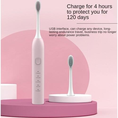 Smart Waterproof Electric Toothbrush 5 Button Type Sonic Electric Toothbrush USB Rechargeable Toothbrush Replacement Head Set SP