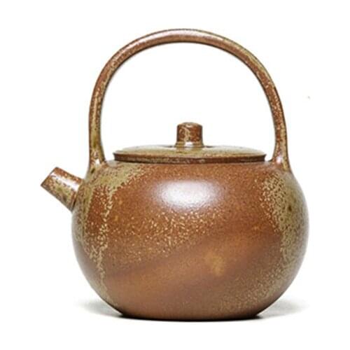 Yixing Purple Clay Pot Raw Ore Section Mud-Packed Egg Lifting Beam Handmade Household Teapot Chinese Tea Set Cute Teapot