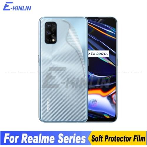 Carbon Fiber Back Cover Screen Protector Sticker Film For Realme 7 5G 7i 5i 6i 6S 5 5s 6 X3 Super Zoom XT X2 Pro Not Glass