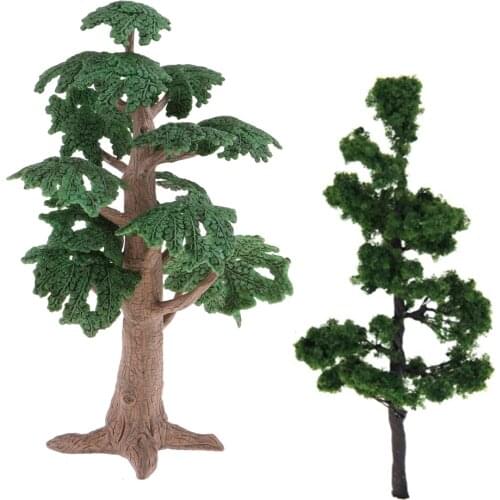 Green Pine Tree Cypress Train Railway Park Garden Mode Tree for Micro Landscape Diorama Scenery Layout