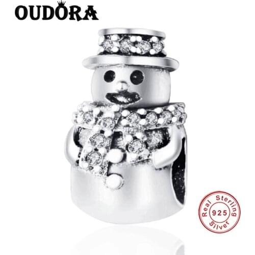 925 Sterling Silver Snowman Charms Beads Fit Original Pandora Charms Silver 925 Bracelet For Women Fashion Jewelry Berloque