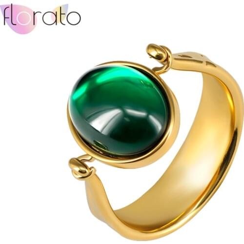 Womens Rings Plated 24K Gold/925 Silver Ring With Oval Cut Emerald Zircon Ring Engagement Wedding Ring Jewelry Gifts