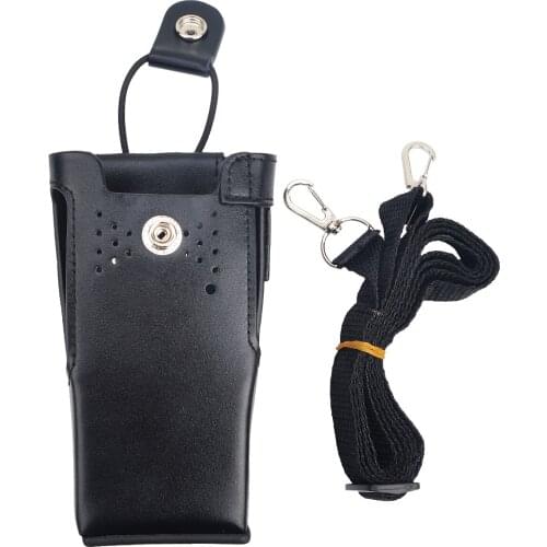 Hard Leather Protective Sleeve Shoulder Case Radio Bag for Motorola GP328 GP338 GP340 GP360 PRO5150 HT750
