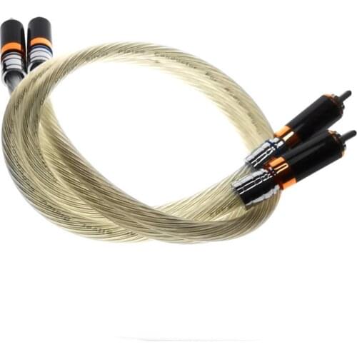 1pair High Quality 5N Silver plated OCC RCA cable Analog cable RCA audio cable Silver plated
