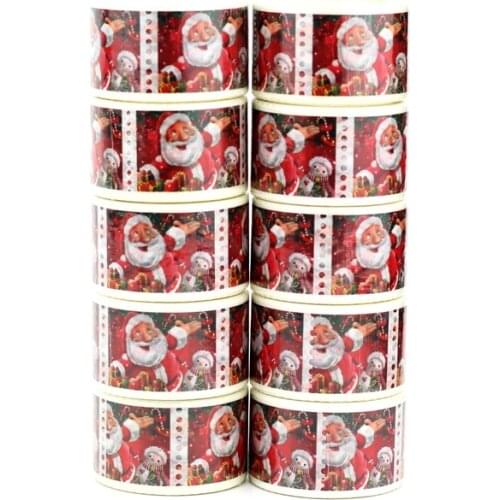 10pcs/lot Decorative Stamps Style Santa Claus Christmas 25mm Wide Washi Tapes Scrapbooking Stickers Masking Tape Cute Papeleria