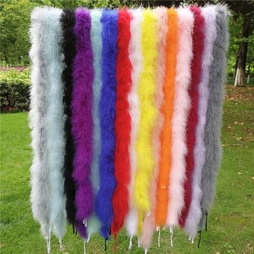 2Meters Colored Marabou Feather Boa Fringe Trim Turkey Feathers for Crafts Shawl DIY Wedding Accessories Party Decoration Plumes