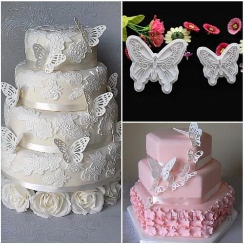 2pcs Butterfly Flip Sugar Cake Printing Mold Cutting Biscuit Mold Spot Wholesale OPP Simple Outfit A171