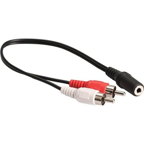 3.5mm Stereo Audio Female Jack to 2 RCA Male Socket to Headphone Y Cable GDeals
