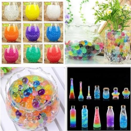 500/1000pcs Colorful Hydrogel Pearl Shaped Crystal Soil Water Beads Mud Grow Ball Wedding Growing Home Potted Decoration 50