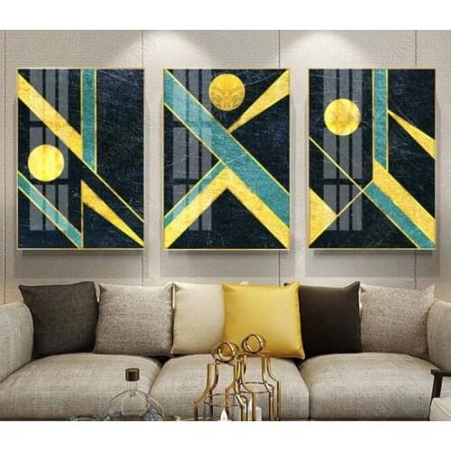 Abstract Golden Landscape Nordic Canvas Paintings Poster Print Wall Art Picture for Living Room Home Decor Unframed