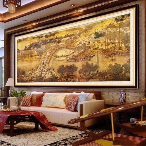 DIY 5D Sale Diamond Embroidery, Diamond Mosaic, Full, Riverside Scene at Qingming Festival, Diamond Painting, Cross Stitch, 3D