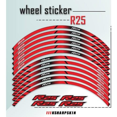 Free Shipping Personalized Reflective Tire Stickers Customizable Sticker Waterproof Decals for YAMAHA YZF R25 YZF-R25 YZFR25