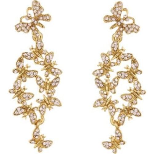CSxjd 2020 New Luxury Butterfly shape crystal earrings Womens Jewelry